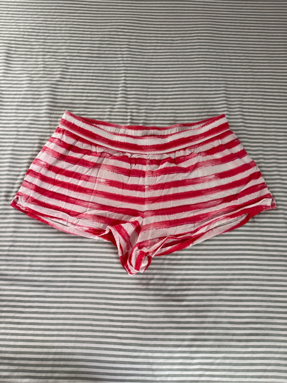 Victoria's Secret Red and White Striped Lounge Shorts
